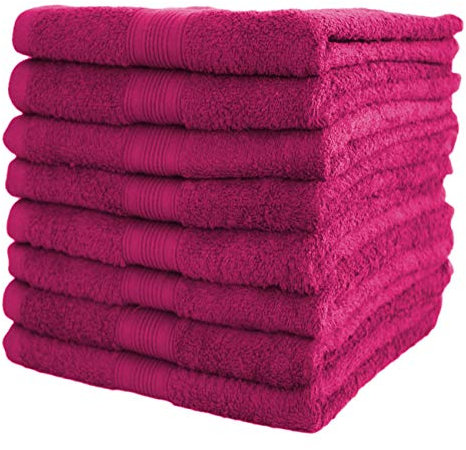 NatureMark 8er Pack Handtücher, 100% Baumwolle, 50 x 100 cm, Handtuch Set Pink