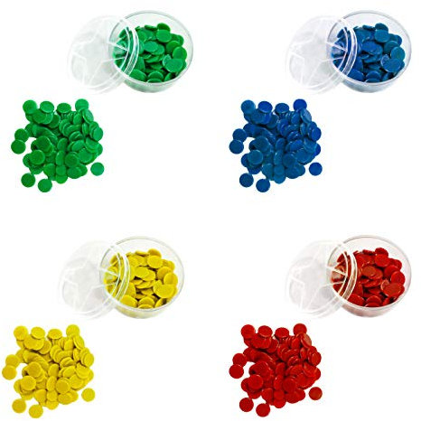 shafier 1200 Fichas parchís Juego oca Color Rojo Verde Amarillo y Azul Tambien Puede para niño Aprender Contar