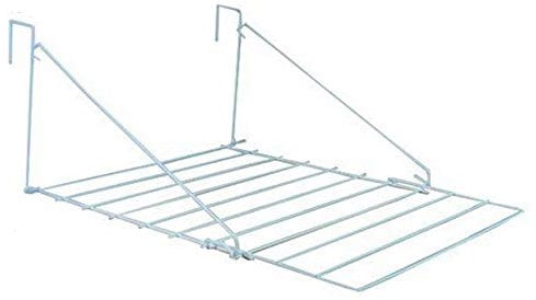 Bargains Hut 7m Folding Over The Door Clothes Utility Airer Caravan Motor Home Metal Laundry Dryer Rack Door Window Balcony White (1)