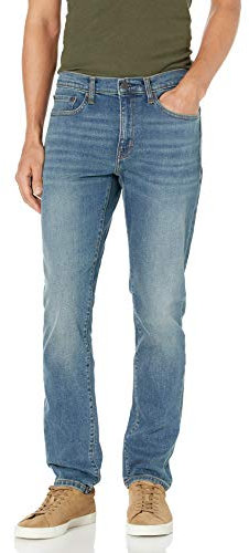 Amazon Essentials Jeans Slim Fit Uomo, Blu Medio Vintage, 34W / 32L