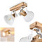 Deckenleuchte Orny, 2-flammig, mit verstellbaren Strahlern, Deckenlampe aus Metall/Holz in Weiß/Braun, 2 x E27-Fassung, Spot im Retro/Vintage Design, ohne Leuchtmittel