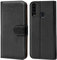 Verco Handyhülle für Samsung A20s Hülle, Klapphülle für Samsung Galaxy A20s Tasche PU Leder Flip Case Brieftasche, Schwarz