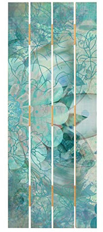 Holzbild - Winterblumen - Hochformat 5:2 120cm x 48cm