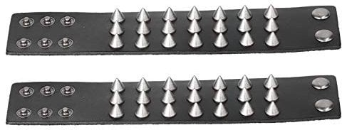 2 piezas punk tachonado pulsera remaches pulsera pulsera picos cuero remaches pulsera brazalete con picos decoracin retro pulseras pulsera de picos Armschmuck