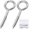 YGAOHF 5 Inch Large Eye Hooks - Solid Stainless Steel Eye Hooks Screw in Heavy Duty, 500LBS Capacity, Self Tapping Eyelet for Heavy-Duty Applications, Indoor & Outdoor