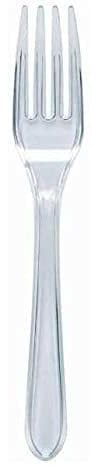 200 Clear Reusable Forks Strong Heavy Duty (Washable & Reusable)