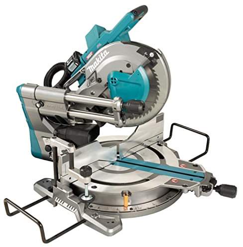 Makita LS004GD201 40V Max Li-ion XGT Brushless 260mm Slide Compound Mitre Saw Complete with 2 x 2.5 Ah Batteries, Charger and Interchangeable Adapter Set