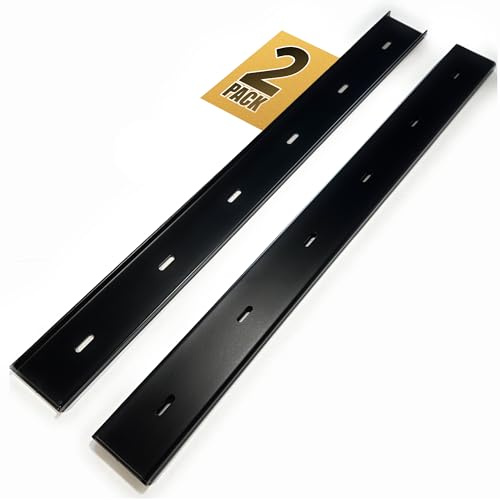 81,3 cm langer C-Kanal-Stahl für Live Edge-Tischplatte, Holzbearbeitungszubehör, schwarze Pulverbeschichtung, 6 Löcher, 2er-Pack