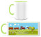 Manutextur Tasse mit Namen - personalisiert - Motiv Traktor - viele Farben & Motive - weiß/hellgrün - persönliches Geschenk mit Wunsch-Motiv und Wunsch-Name
