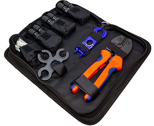 Solar Steckverbinder Set incl. Photovoltaik Crimpzange und Montageschlüssel 2,5 6mm² 1000V DC 30A IP67-40...+125°C