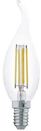 EGLO E14 LED Lampe, Glühbirne klassisch in Kerzenform, Leuchtmittel Kerze für Retro Beleuchtung, 4 Watt (entspricht 32 Watt), 350 Lumen, warmweiß, 2700 K, Edison Birne CF35, Ø 3,5 cm