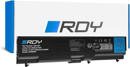 RDY Batterie Ordinateur Portable 45N1001 45N1011 45N1007 0A36303 45N1000 42T4757 pour Lenovo ThinkPad T430 T430i T530i T530 L430 L530 W530 (Capacité: 4000 mAh 10.8V)