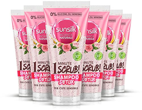 SUNSILK Detox 1 Minute Scrub Shampoo für empfindliche Haut, 200 ml