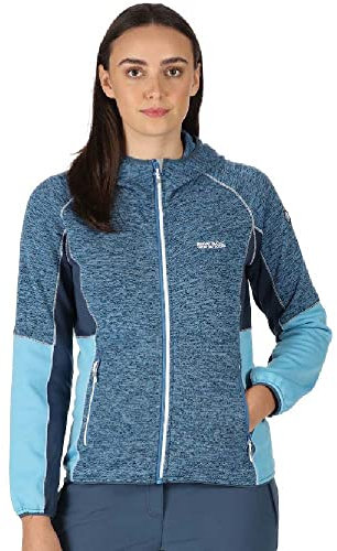 Regatta Strickfleecejacke Damen mit Kapuze, Farbe:Blau, Größe:42