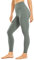 CRZ YOGA Gebürstetes Gefühl Damen Sport Leggings Yogahose High Waist Blickdicht Fitness Leggins Sporthose - 64cm Grauer Salbei 42
