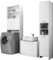 CASARIA® Muebles de Baño Mueble Lavabo Armario Alto para baño Mueble para Lavadora Gabinete 3 Piezas Blanco
