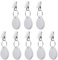 8Pcs Tablecloth Weights, Marble Teardrop Heavy Duty Tablecloth Pendants with Clip for Picnic Wedding Tables Decor (White)