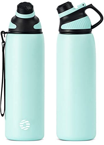 Fjbottle Stainless Steel Water Bottle 600ml/800ml/1L/1.5L with Magnetic Lid, BPA Free Insulated Water Bottle, Sports Metal Water Bottle Hot&Cold Drinks Vacuum Flask Leak-Proof for Gym, Work, Travel