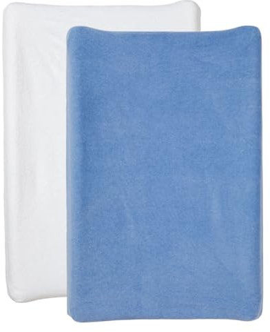BABYCALIN - LOT DE 2 HOUSSES MATELAS A LANGER BLANC/BLEU