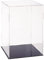 FINGERINSPIRE Vitrinen Für Minifiguren Aus Kunststoff 21x21x30.5 cm Durchsichtige Staubdichte Action Figuren Vitrine Mit Schwarzer Basis Vitrine Für Modelle Bausteine Puppe Und Sammlung