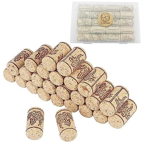 20 Stück Weinkorken, Bastelkorken mit Box, Flaschenkorken, Herbst Basteln, Weinkorken zum Dekorieren, Natur Flaschenkorken - für Kinder und Erwachsene(3.9x2.1cm)
