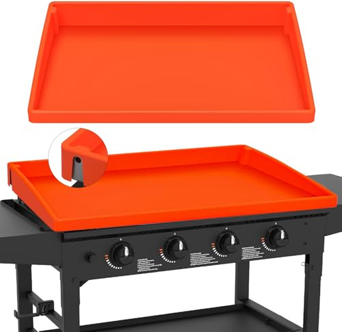 Jacooxi 36 Inch Griddle Cover Mat for Blackstone Griddle, Full Wrap-Around Protection Griddle Accessories, Food Grade Silicone Grill Mat, Orange