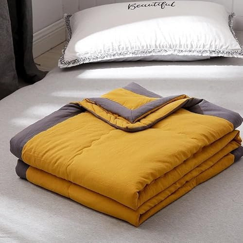 KYKHT Couette d'été en coton et microfibre, fine couette, utilisable sans housse, couette d'été légère et douce, réversible, 200 x 220 cm
