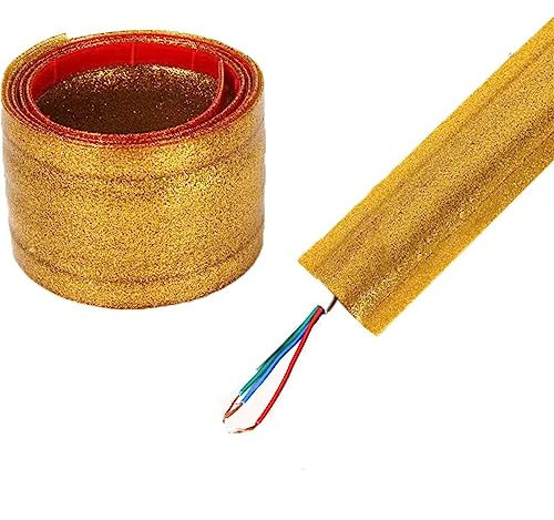 3.2ft Adhesive Cord Covers for Wires on Floor, Low Profile Cord Hider and Protector, Durable Cable Cover and Concealer Easy to Install Cable Management Wire Covers (Color : Gold, Size : 38mm(1.49'')