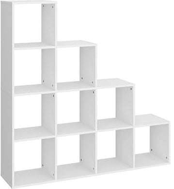 Panana Wooden Bookcases, 10 Grids Wood Cube Free Standing Storage Unit Boxes Display Shelf for Decorations, Photo Frames, Living Room, Bedroom, Office