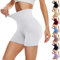 DDOBB Radlerhose Damen Kurze Shorts Sporthose Leggings Blickdicht High Waist Elastisch Unterhosen Fitness Hotpants Sommer Boxershorts(Weiß,3XL)