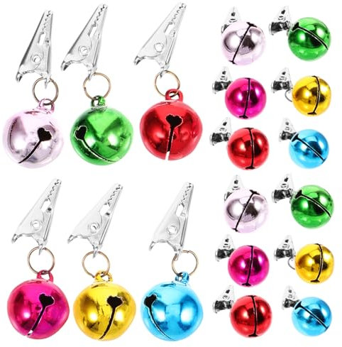 GRIRIW DIY 24St Weihnachtsdekoration Bart Weihnachtsschmuck Christbaumschmuck Ornament Bart Haarschmuck Bartglockenclip Haustier Dekorationen Utensilien schmücken Klingelclip