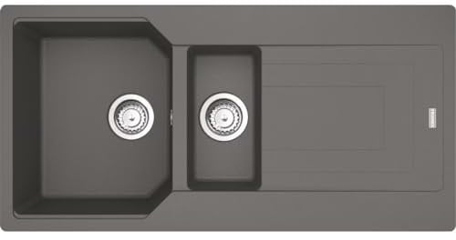 Kitchen Sink Made of Granite (Fragranite) with Single and a Half Bowl from Franke Urban UBG 651-100 - Stone Grey - 114.0685.236