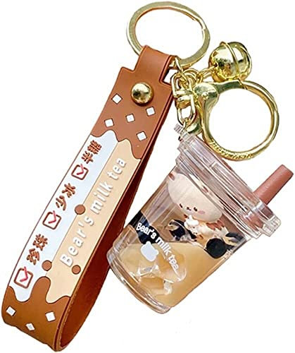 HYKJSHED Kawaii Donut Porte-clés Mignon Bubble Tea Porte-clés Bear Porte-clés Pendentif Poupée for Fille