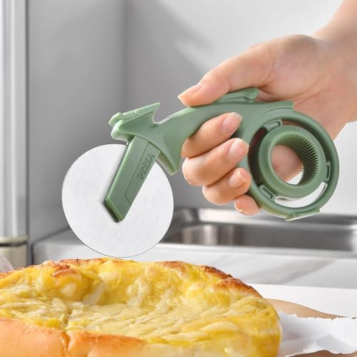 B - Tagliapizza in metallo, a forma di bicicletta, ruota, moto, scooter, tagliapizza