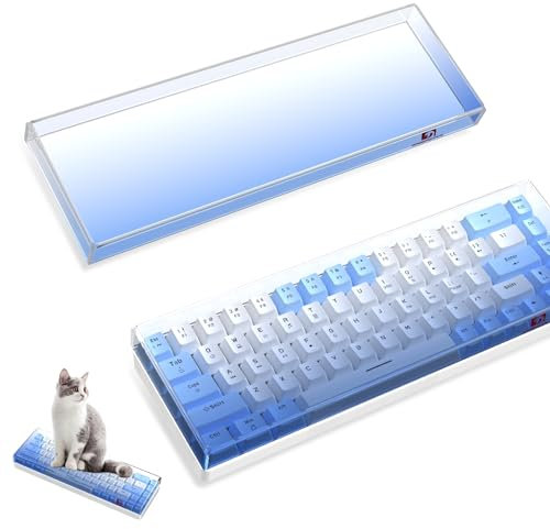 SELORSS KC02 Gaming Keyboard Dust Cover Protector, Mechanical Keyboard Cover, Premium Clear Acrylic, Keyboard Cover for 60% Compact 61 68 Keys Computer Keyboard, Blue