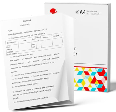 Phomemo A4 Druckerpapier, M832 Einzelnes Blatt Weißes Thermopapier für M08F/P831/M832/M833/M834/M835 Tragbare A4 Thermodrucker, 8.27 x 11.69(210 mm x 297 mm), 100 Blatt/Karton