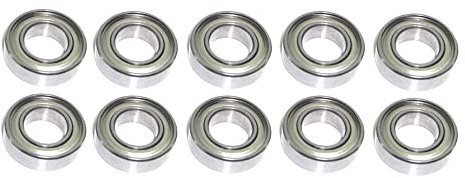 10x Kugellager 9x17x5 mm - 689 ZZ Radial Rillenkugellager Wälzlager rcbay Chromstahl beidseitig gedichtet für 9mm Welle