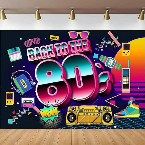 Fotografie Hintergrund Zurück zu den 80er Jahren Banner Dekoration für Hintergrund 80er Jahre Geburtstagsfeier liefert Poster