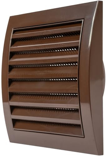 Brown Exhaust Hood Vent 100 mm / 4'' Inch with Built-in Pest Guard Screen, Brown, Air Vent Cover, HVAC Exhaust Vent Duct Cover, Exhaust Cap