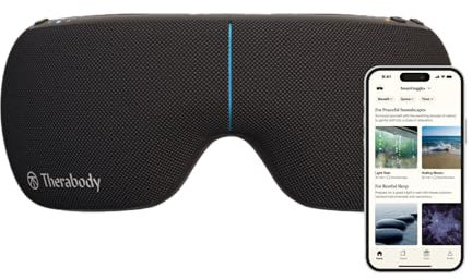 Therabody SmartGoggles 2.0 Beheizte Augenmaske, Schlafmaske mit Verdunkelung & Schläfenmassage für Personalisierte Entspannung und Kopfschmerzlinderung