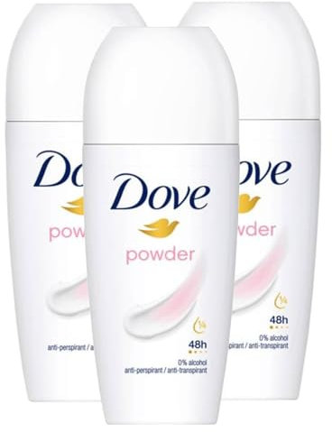 Dove Powder Deodorant Roll-On Antitranspirant 48H ohne Alkohol 50 ml (3)