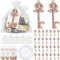 50 Set Key Bottle Openers Rose Flower Shaped Keys Wedding Favors with Candy Bag Tag and Ribbon for Wedding Party Supplies Party Bridal Showers Decorations Guests