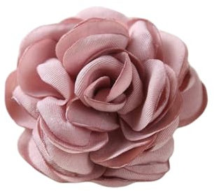 Broche en forme de fleur en lin coréen - Accessoires pour tissus artificiels - Ornements pour femme - Cadeaux prévalents - Rose, as description, Plastique, comme description