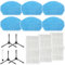 KimSin Accesorios para Cecotec Conga 999 Origin, para EICOBOT BR150 Robot Aspirador de Repuesto, 6 paños + 4 cepillos Laterales + 3 filtros