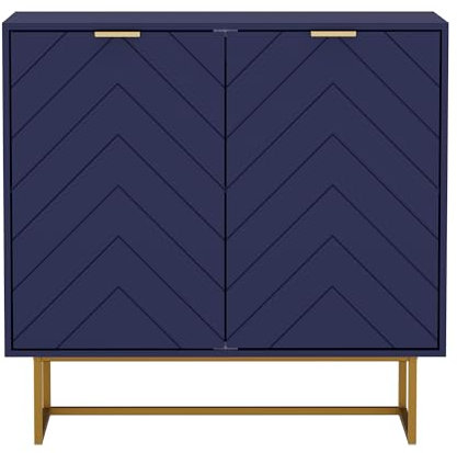 UEV Cómoda con 2 Puertas, Aparador con Patas y Estantes Ajustables, Armario de Cocina, Aparador, Armario Multiusos para Salón, Comedor, Pasillo, Dormitorio, 80 x 40 x 77,5 cm, Azul Oscuro