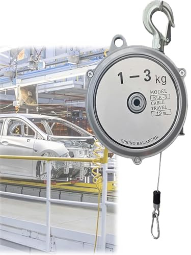 ENWYTE Federzug Balancer für Werkstätten Selbstsichernde Federspannung Kabel mit Haken Einziehbar Gehäuse Fallschutz für Anwendungen 1-50kg Belastbarkeit(15-22kg)