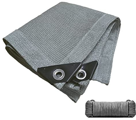 Sun Shade Sail 90% UV Protection for Greenhouse Garden Plant Pergola Backyard Roof 6.6 x 24.6 ft Grey Rectangle Shape with Grommets