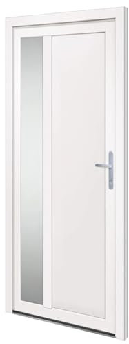 Kangqiling 3157098 - Puerta de entrada blanca de 98 x 208 cm de PVC