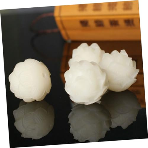 YOSADIER 5 Stück Buddhistischer Perlenschmuck Party geformt Buddha Perlen buddhistische Gebetskette Gebetsperlen Buddhismus Wurzelperle Perle Acryl Weiß