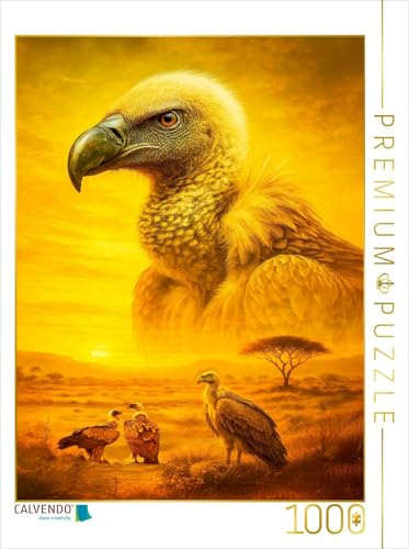 Puzzle · Wächter der Lüfte - Gänsegeier mit Weitblick | Gänsegeier über afrikanischer Landschaft · 1000 Teile · Lege-Größe 64 × 48 cm · CALVENDO Puzzle